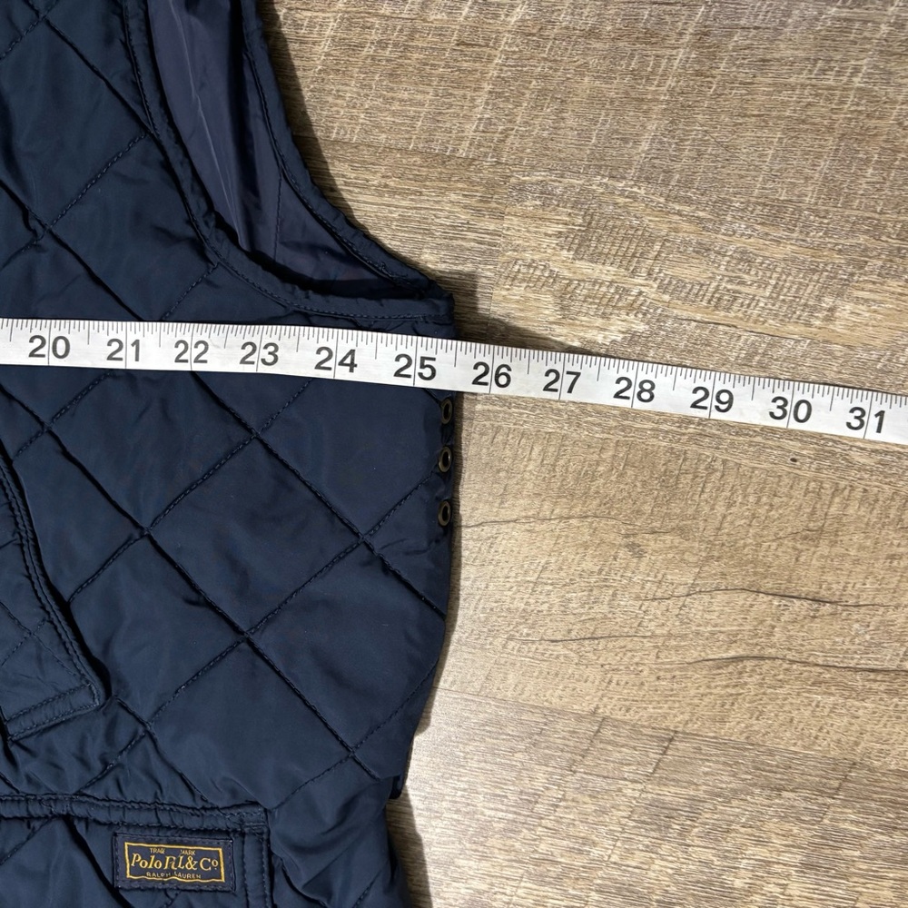 Polo Ralph Lauren Vest Men's XXL Navy Quilted Puffer Utility Corduroy Collar - Picture 6 of 7
